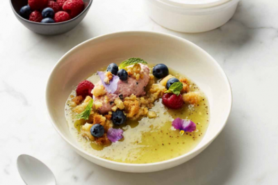 Berry Mascarpone with Olive Oil Shortcrust & Kiwi Jelly That's Amore Cheese sponsor recipe