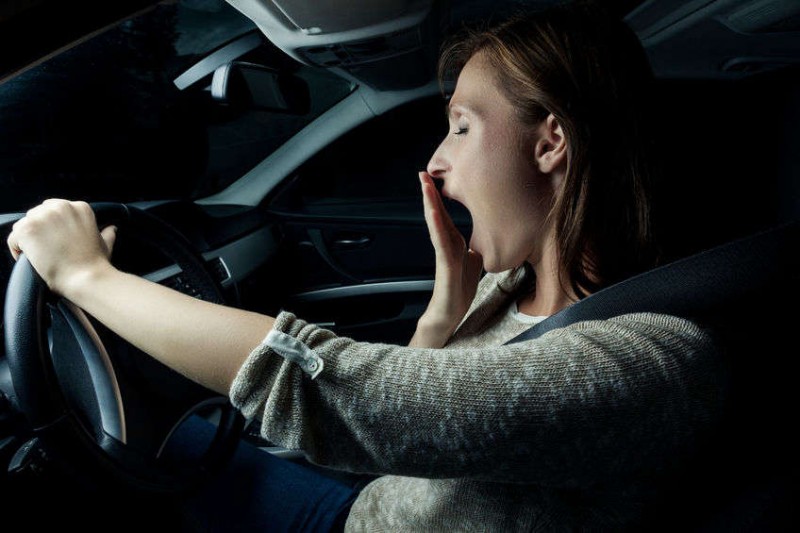 nearly sleeping driving woman in the night