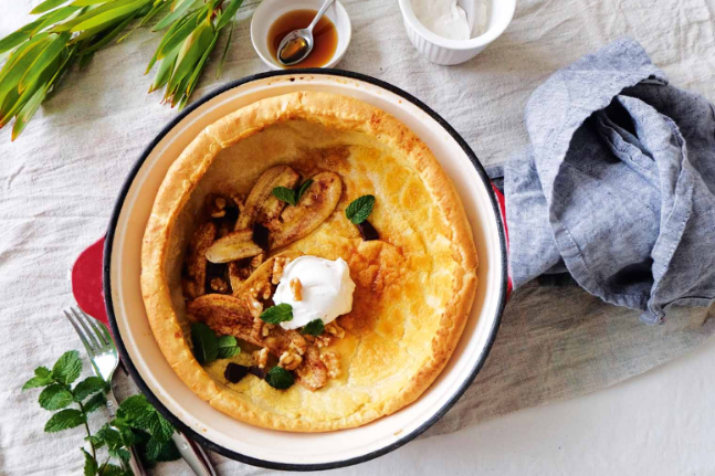 Dutch Baby Pancake with Roasted Banana Recipe