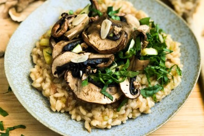 Vegan and Gluten-Free Mushroom and Zucchini Risotto Recipe