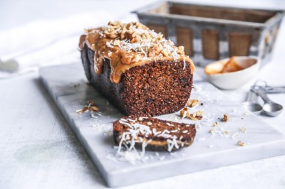 Sweet Spiced Carrot Loaf with Maple and Peanut Frosting