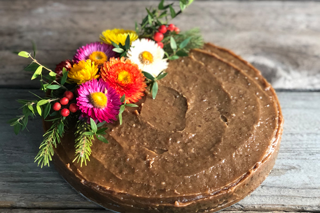 Gluten-Free Chocolate Cake with Tahini Caramel Frosting Recipe