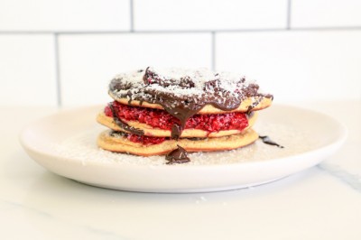 Keto Lamington Pancake Stack