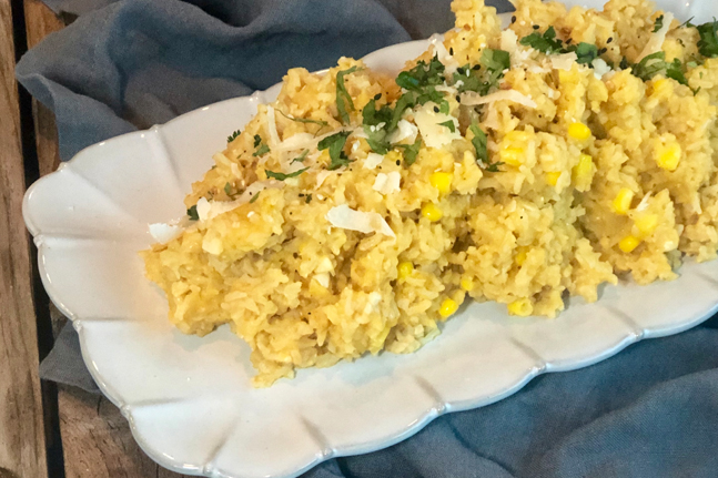 Oven-Baked Pumpkin and Corn Brown Rice Risotto