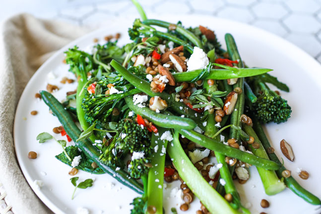 Lentils and Greens with a Lemony Vinaigrette Recipe