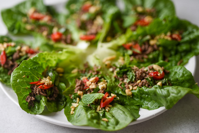 Try our Asian-inspired Spicy Beef Lettuce Cups Recipe