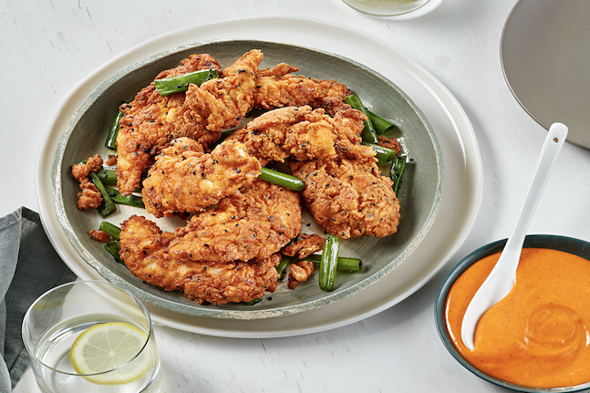 Southern Fried Tenders with Gochujang Hot Mayo Dipping Sauce