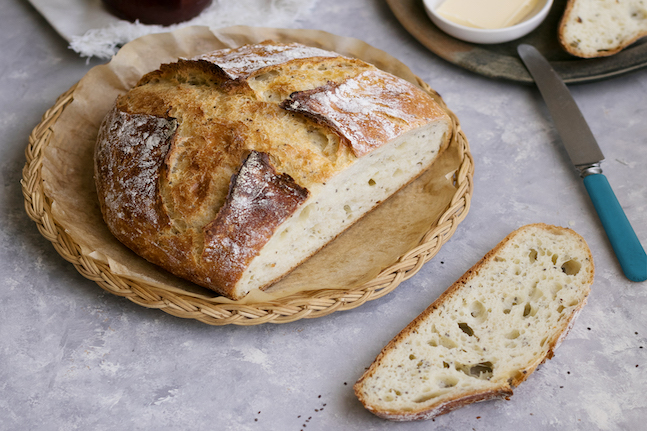 Kefir No-Knead Chia Bread