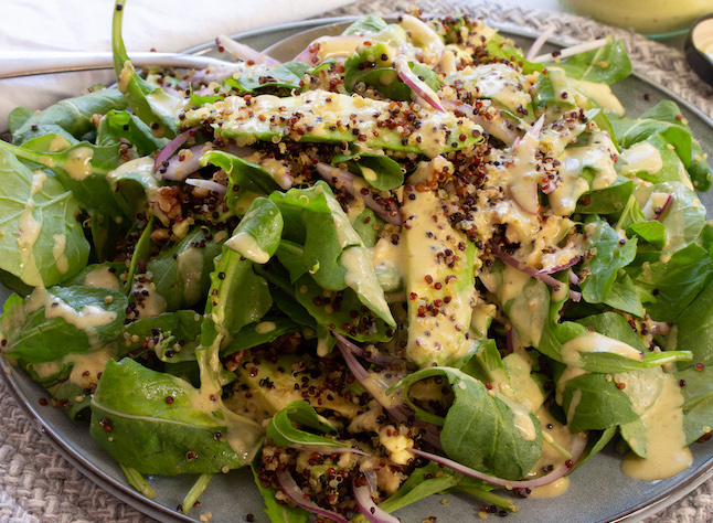 Rocket Toasted Quinoa Walnut Salad