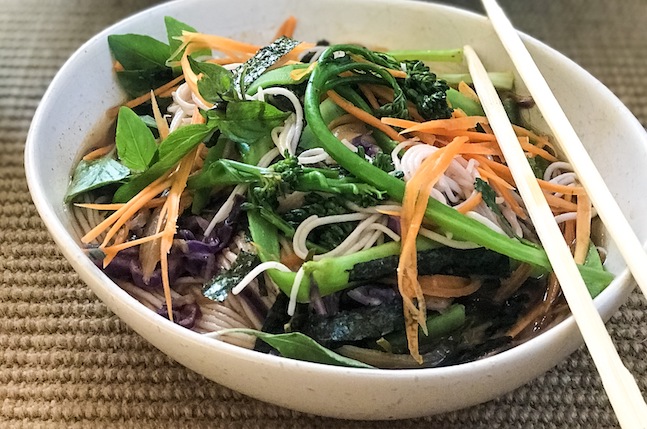 Broccoli Rabe With Noodles In Thai Curry Broth