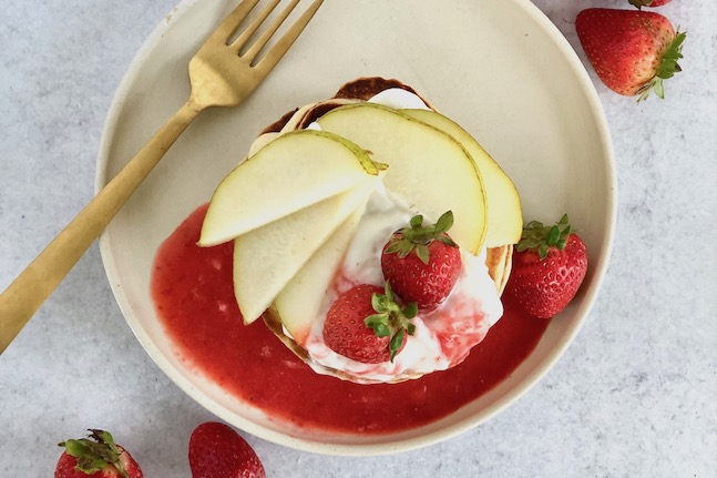 Pear & Strawberry Pancakes