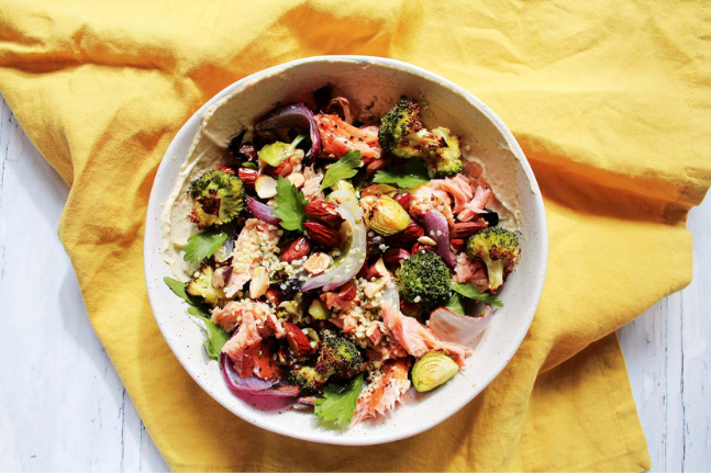 Miso Broccoli + Hot Smoked Salmon Salad