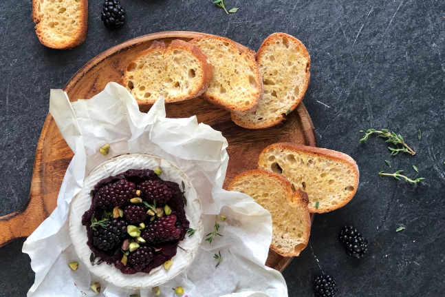 Baked Camembert With Homemade Blackberry Jam & Pistachios Recipe