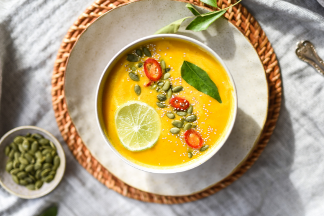 Sweet Potato, Carrot, Turmeric Soup