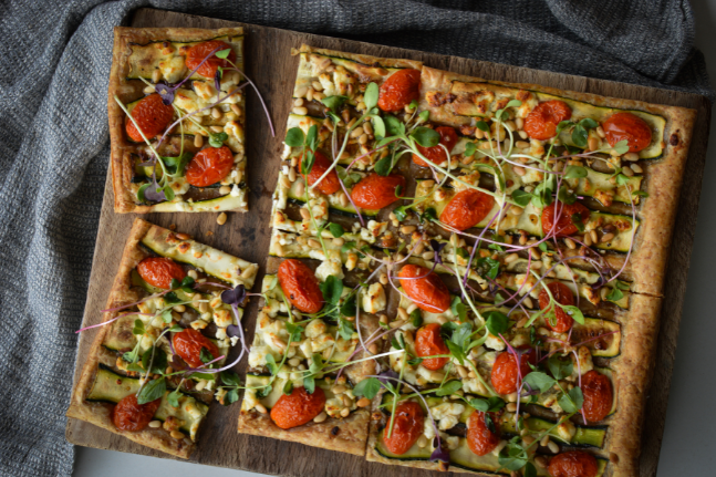 Zucchini, Goat’s Feta & Pine Nut Tart Recipe