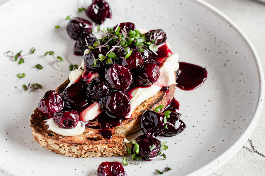Roasted Cherries & Vanilla Cream on Toast – EatWell Magazine