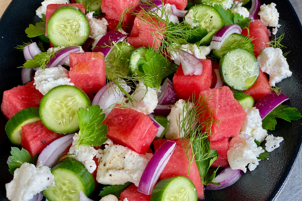 Watermelon, Feta, Dill & Cucumber Salad - WellBeing Magazine