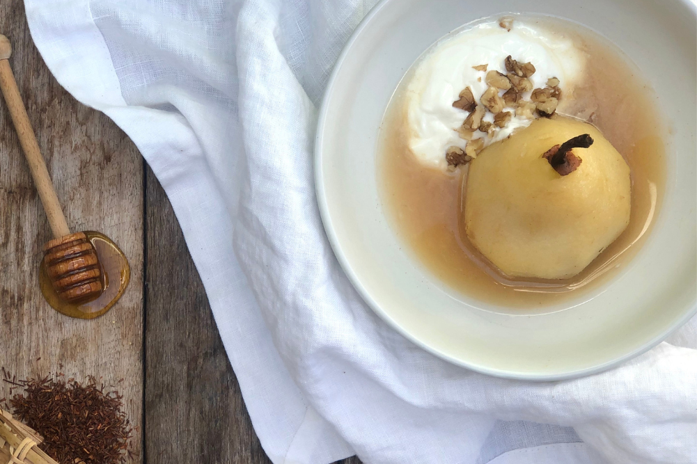 Rooibos & Honey Poached Pears Recipe - EatWell Magazine