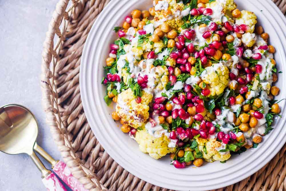 Roasted Cauliflower & Chickpea Salad with Creamy Tahini Dressing - WellBeing Magazine