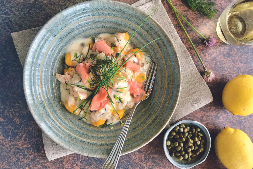 Gnocchi with Creamy Hot-Smoked Salmon & Herb Sauce - WellBeing Magazine