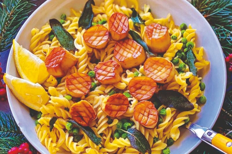 Vegan Scallops with Fava Bean Pasta