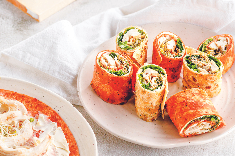 Roast Chicken & Cream Cheese Pinwheels - WellBeing Magazine